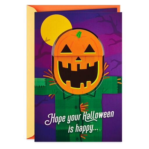 Pumpkin Ghost Funny Pop-Up Halloween Card With Sound, 