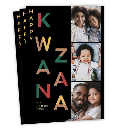 Festive Lettering Flat Kwanzaa Photo Card, 