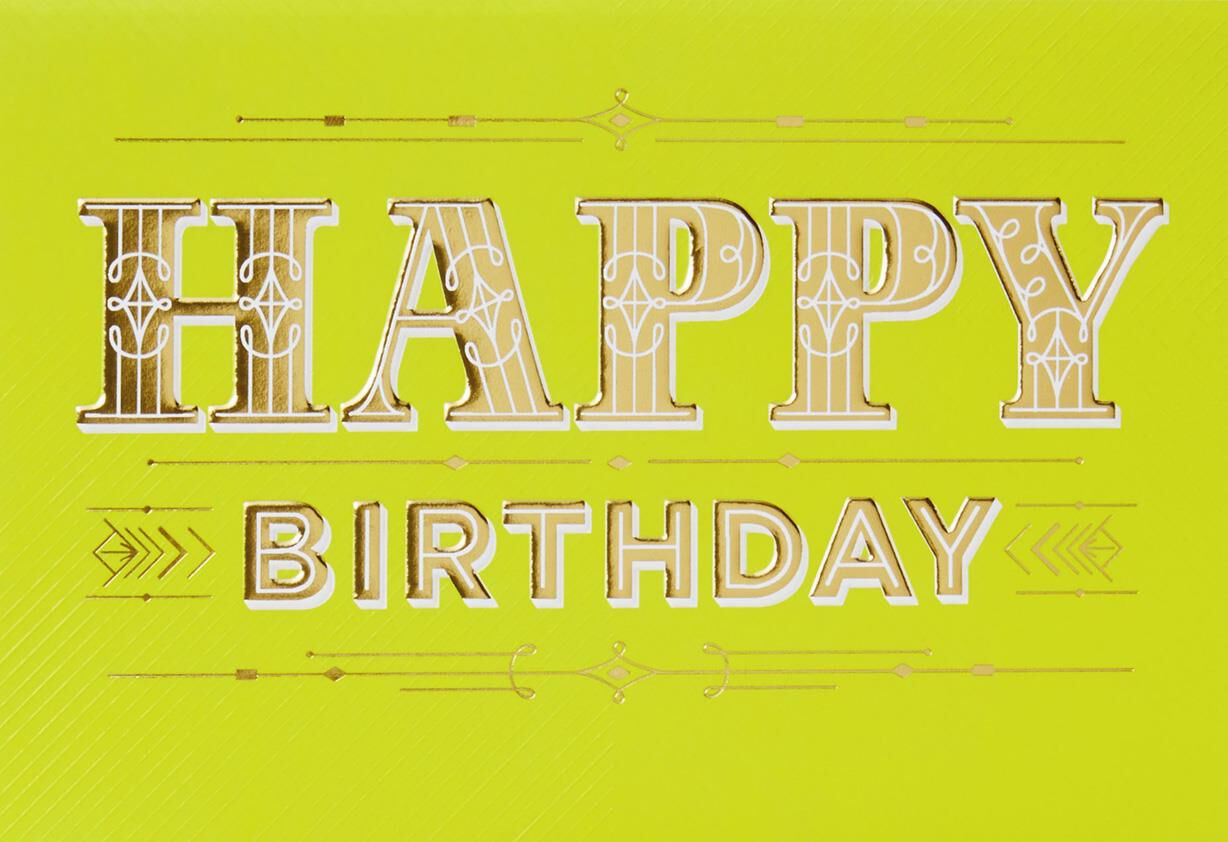 Gold and Stripes Birthday Card