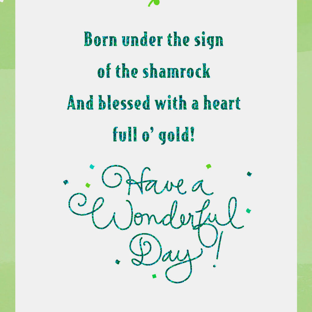 Sign Of The Shamrock St Patrick S Day Birthday Card Greeting