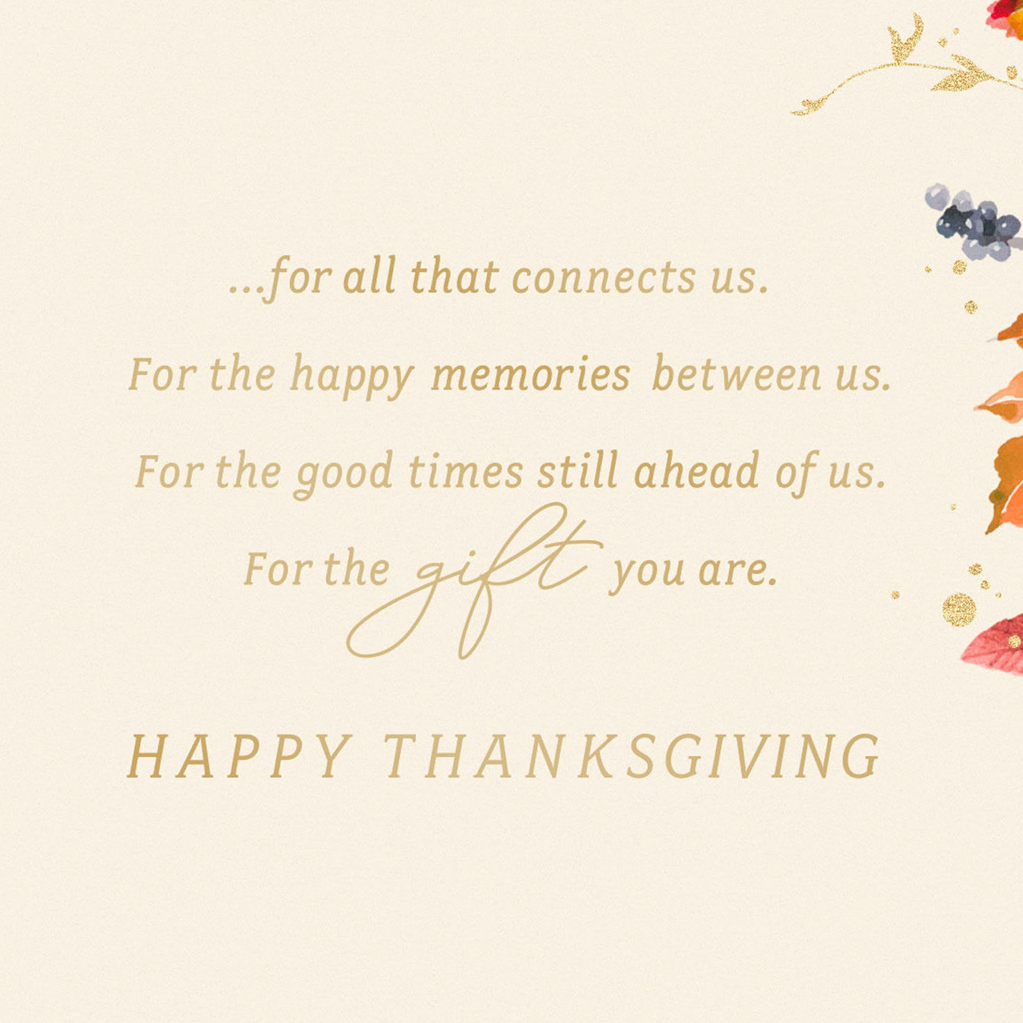 Autumn Leaves and Heart Thanksgiving Card Sentiment image number 2
