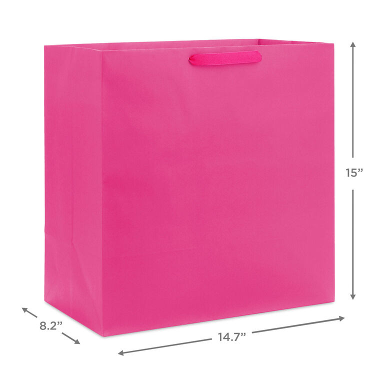 Solid Dark Pink Extra-Deep Gift Bag measurement image number 3
