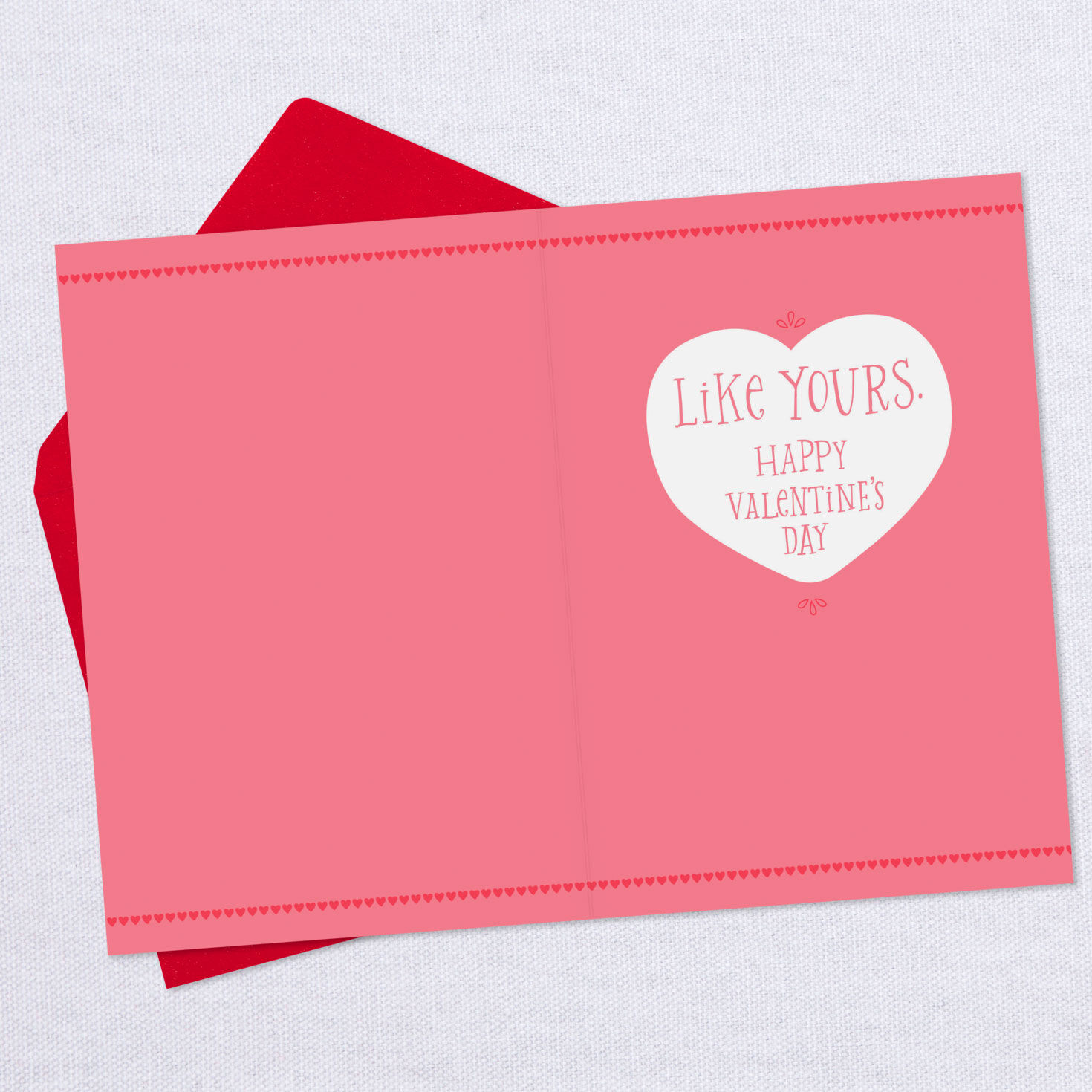 Mini Hearts and Stripes Valentine's Day Card Open card with envelope image number 3