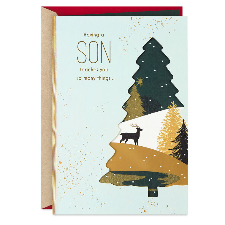 Deer in Winter Scene Son Christmas Card Card Front image number 1