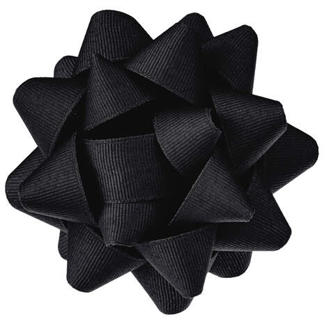 Black Grosgrain Ribbon Gift Bow, 4.6", , large