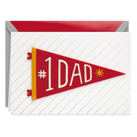 #1 Dad Felt Pennant Father's Day Card, , large