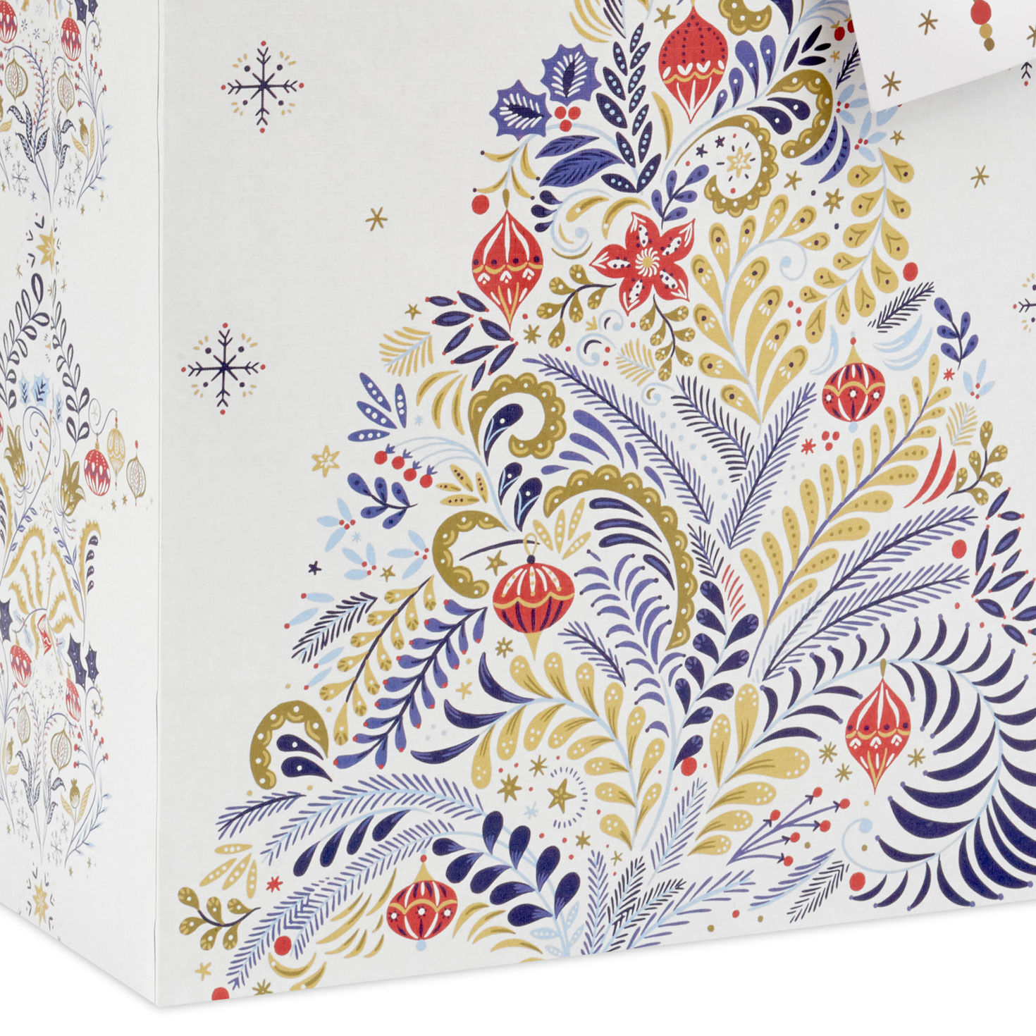 13" Floral Evergreen on White Large Christmas Gift Bag for only USD 4.49 | Hallmark