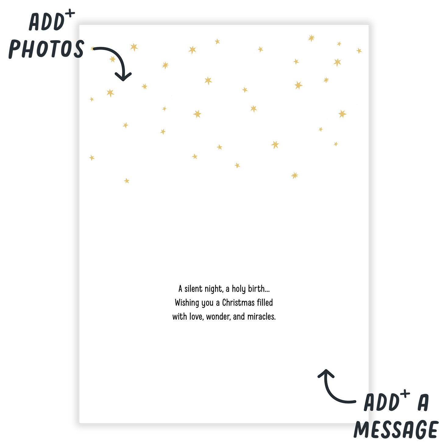 Nativity City Scene Personalized Christmas Card Open Card indicating personalization image number 3