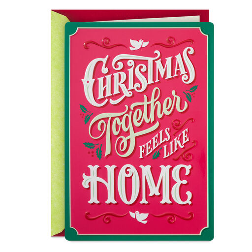 With You Feels Like Home Romantic Love Christmas Card With Tin Sign, 