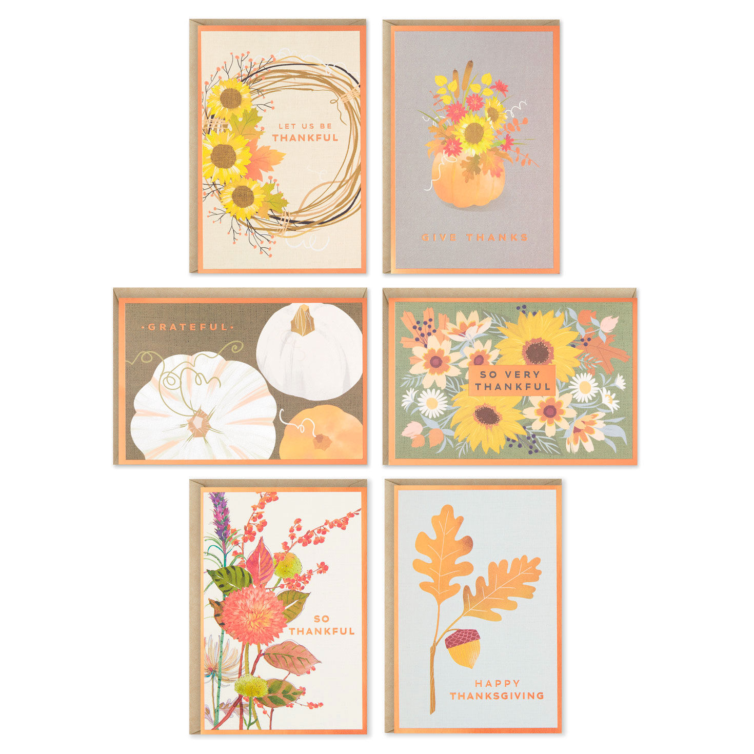 Autumn Botanicals Assorted Thanksgiving Cards, Pack of 36, , large image number 2