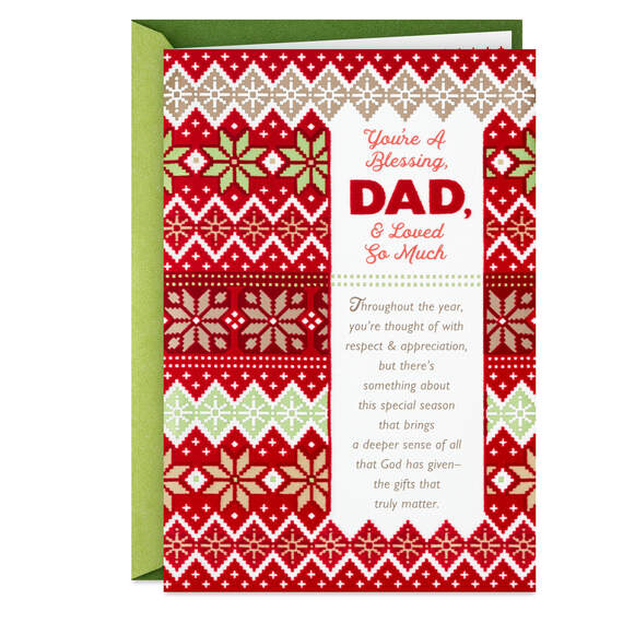 You're a Blessing Religious Christmas Card for Dad