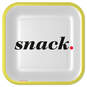 "Snack" Black and White Square Dessert Plates, Set of 8, , large image number 1
