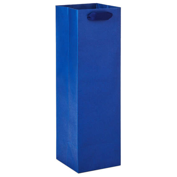 13" Navy Blue Wine Gift Bag, Navy, large image number 5