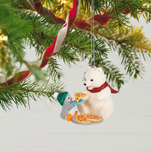 Snowball and Tuxedo Sharing a Slice Ornament, 