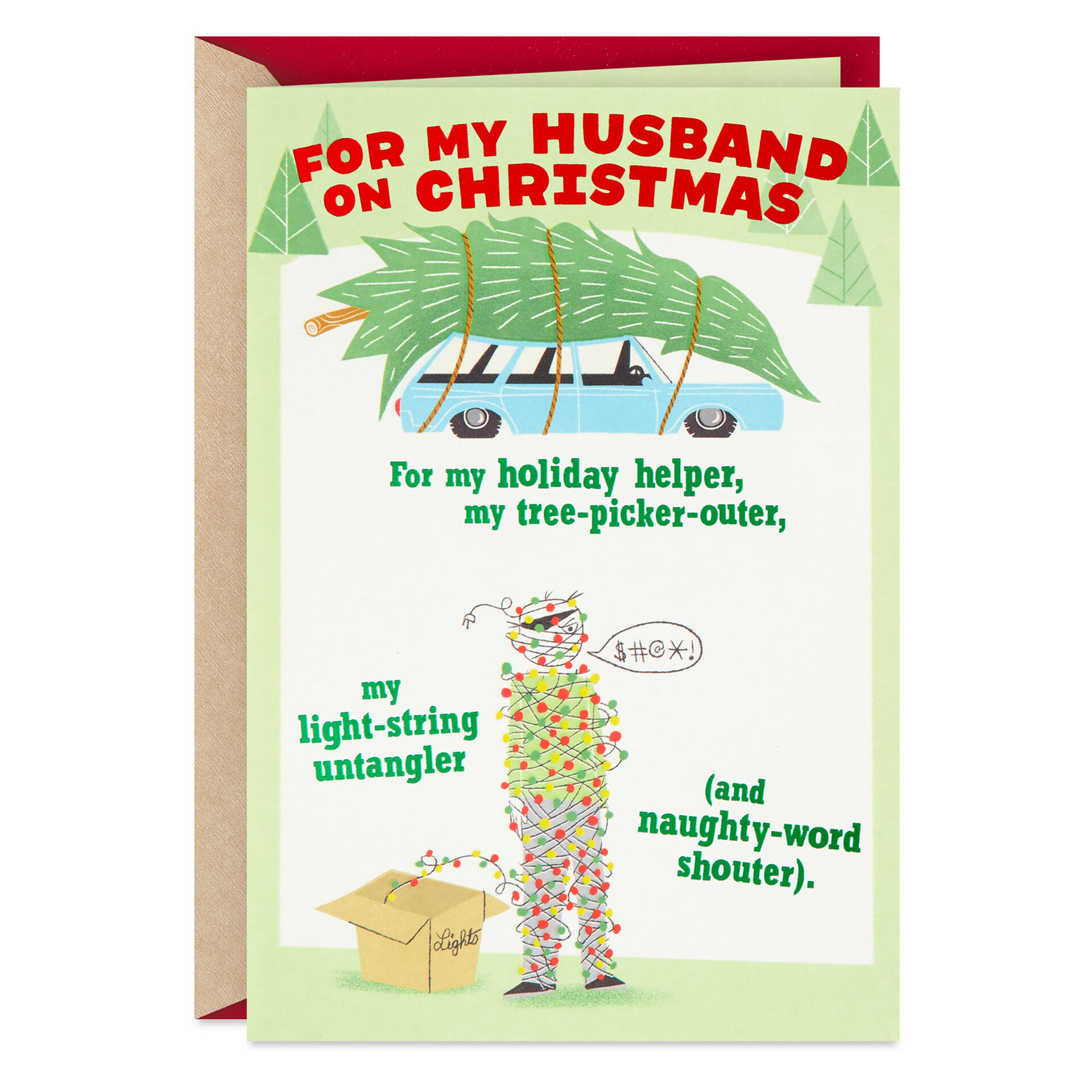 You Come Through Funny PopUp Christmas Card for Husband Greeting
