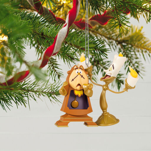Disney Beauty and the Beast Lumiere and Cogsworth Ornament, 