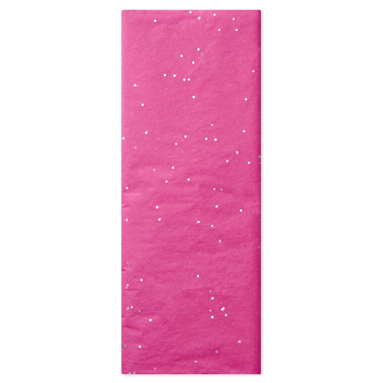 Sparkling Dots on Hot Pink Tissue Paper, 6 sheets