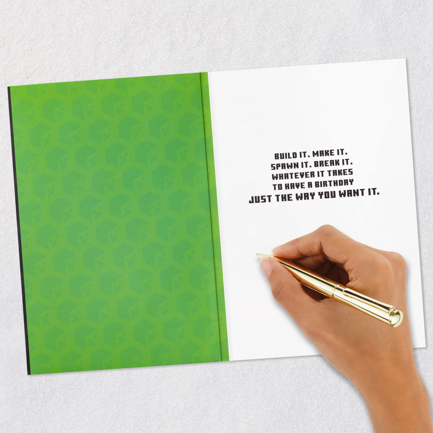 Minecraft Creeper Musical Birthday Card With Light Signing card image number 6