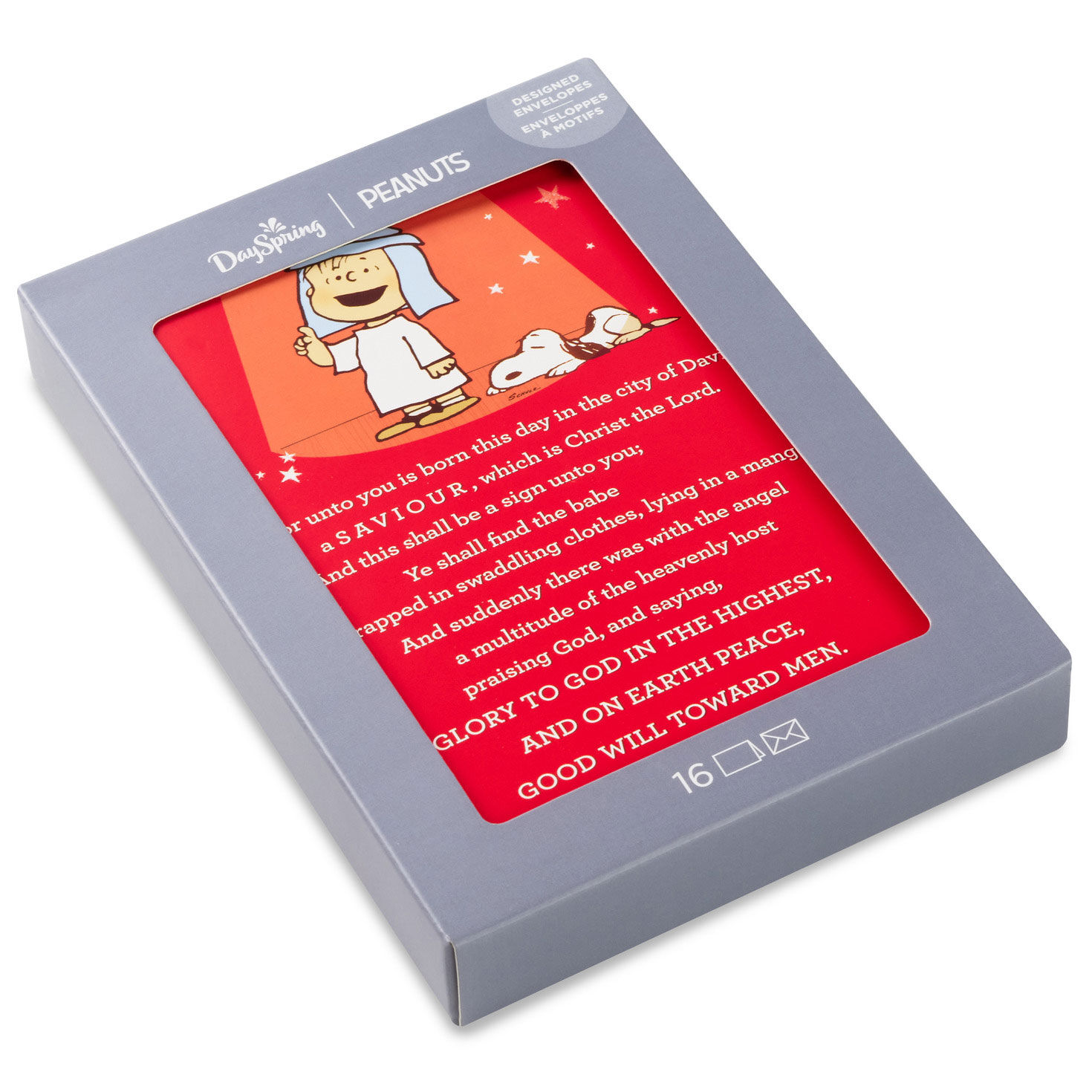 Peanuts® Linus Speech Religious Boxed Christmas Cards, Pack of 16
