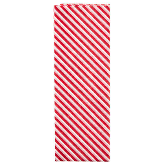 Red and White Stripe Tissue Paper, 6 sheets