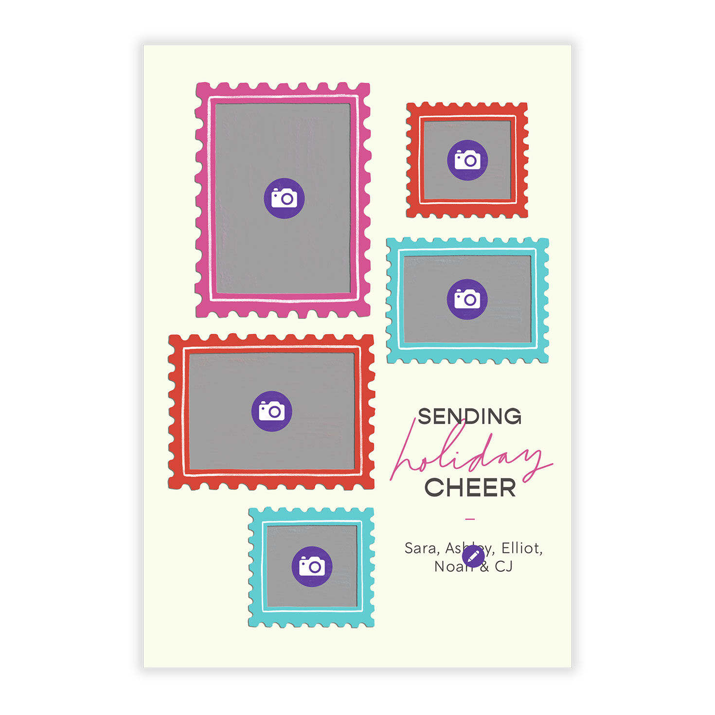 Fun Photo Stamps Flat Holiday Photo Card, , large image number 5