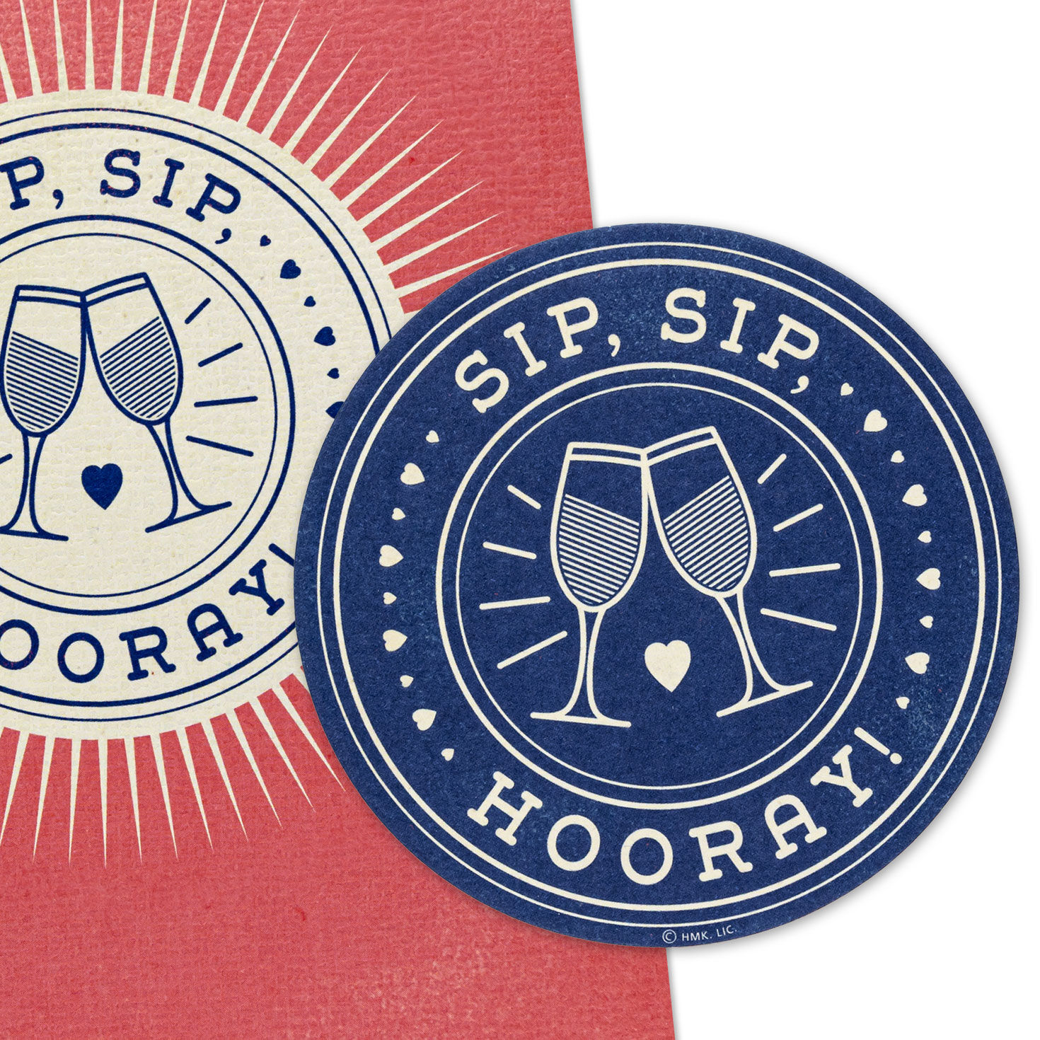 Sip, Sip, Hooray Bridal Shower Card With Coasters Card attachment detail image number 5
