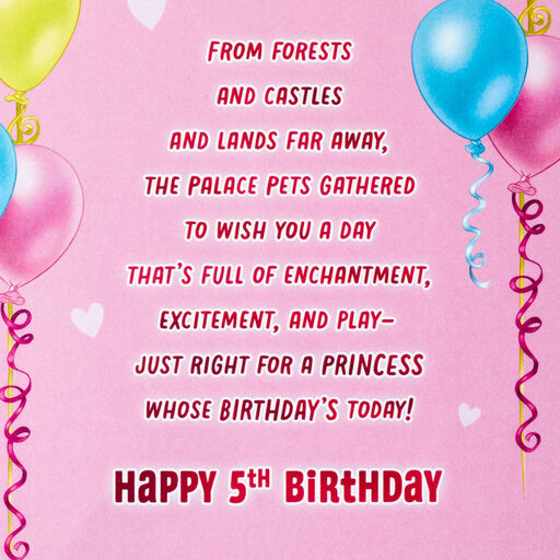Disney Princesses Palace Pets 5th Birthday Card With Stickers for Her, 