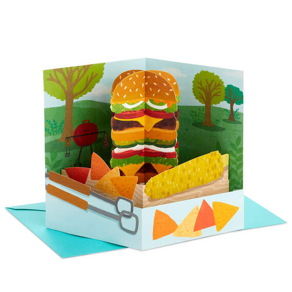 A Day Piled With Fun Outdoor BBQ 3D Pop-Up Card