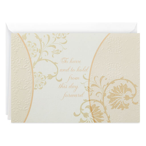 Congratulations Floral Damask Wedding Card, 