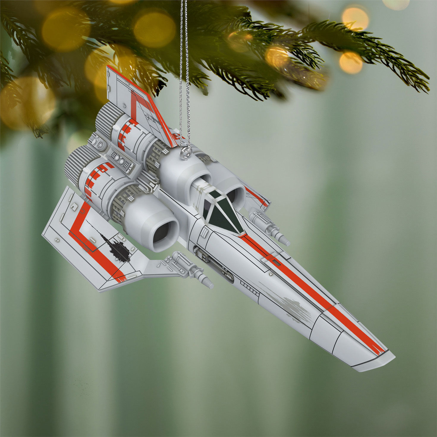Battlestar Galactica Spaceship Keepsake Ornament Hanging on tree image number 2