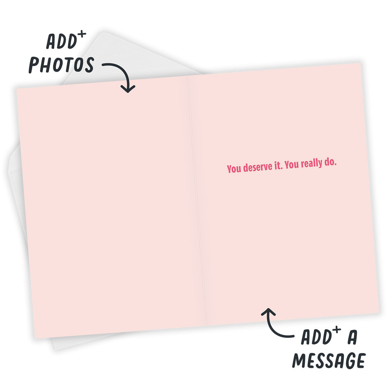 Green Pink Letters Personalized Mother's Day Card Open Card with Envelope indicating personalization image number 3