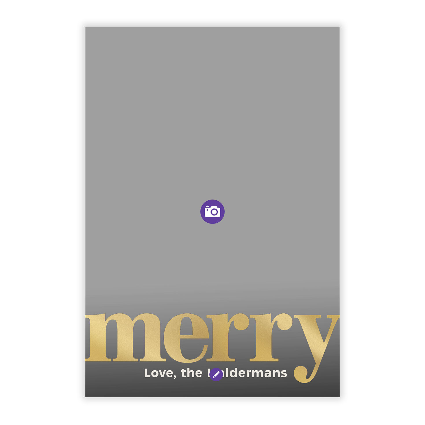 Gold Merry Flat Christmas Photo Card, , large image number 5