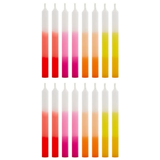 Warm Ombré Stripe Birthday Candles, Set of 16, Warm