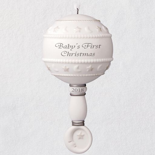 Keepsake Ornaments Hallmark Ornaments Hallmark Baby's First Christmas Rattle 2018 Porcelain Ornament, ... - Keepsake Ornaments Hallmark Ornaments Hallmark