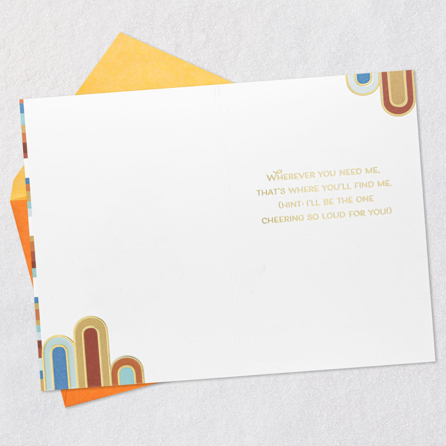 Stripes and Curved Lines Encouragement Card Open card with envelope image number 3