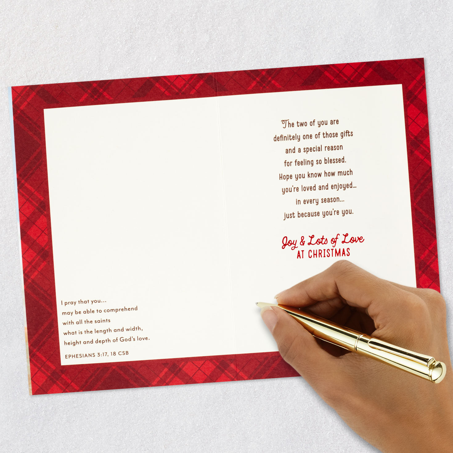 Simple Gift Faith Christmas Card for Son and Wife signing card image number 7