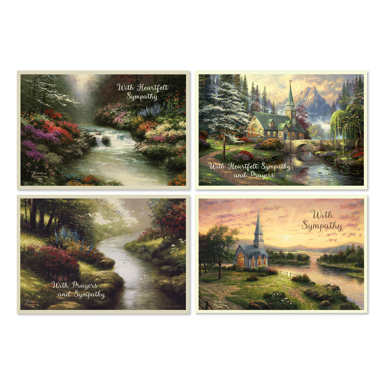 Thomas Kinkade Assorted Religious Sympathy Cards, Box of 12