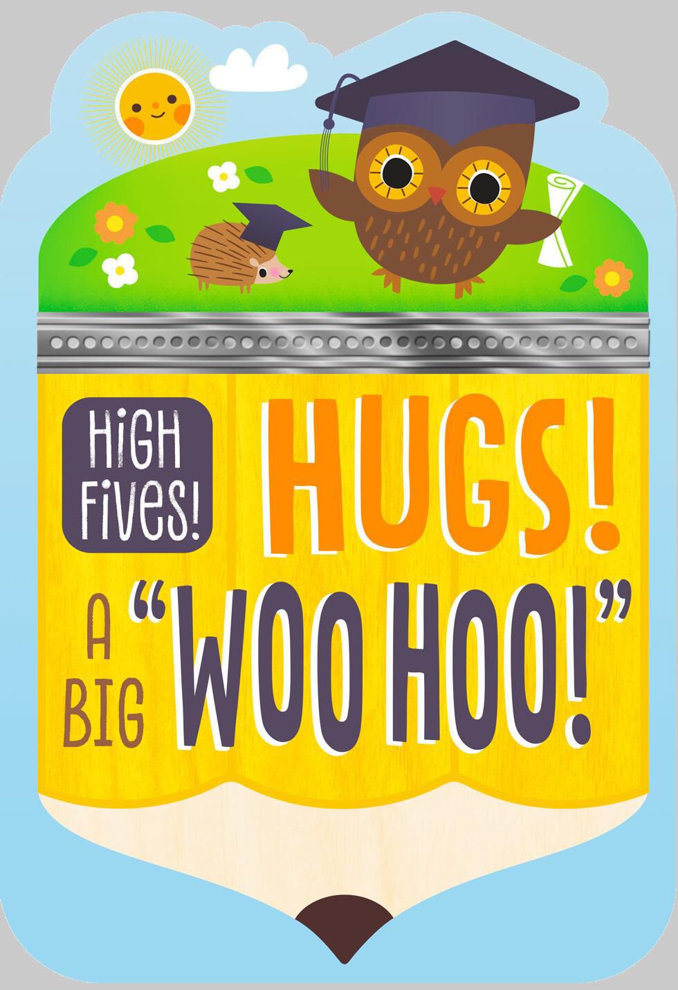 Owl and Hedgehog Graduation Card