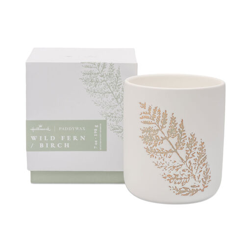 Paddywax Wild Fern & Birch Boxed Ceramic Candle, 7 oz., 