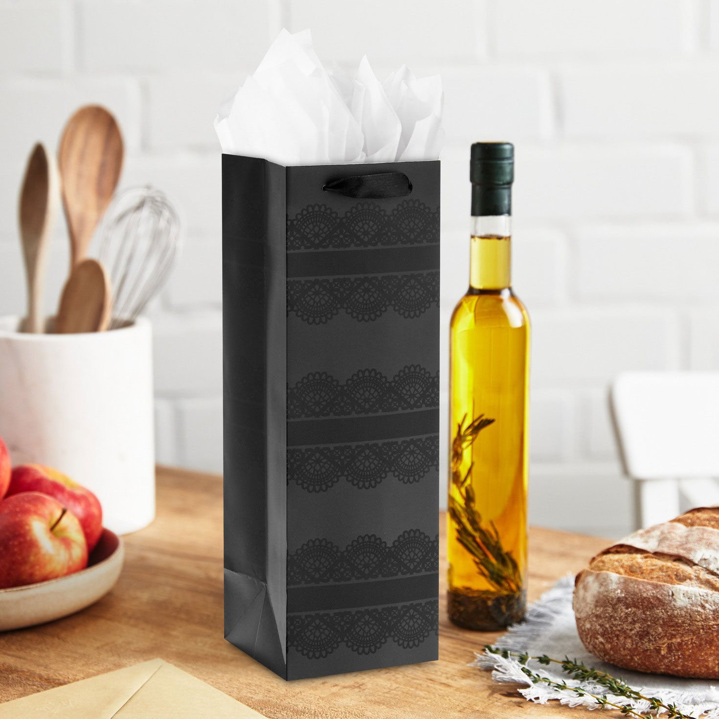 13" Black Lace Wine Gift Bag for only USD 4.49 | Hallmark