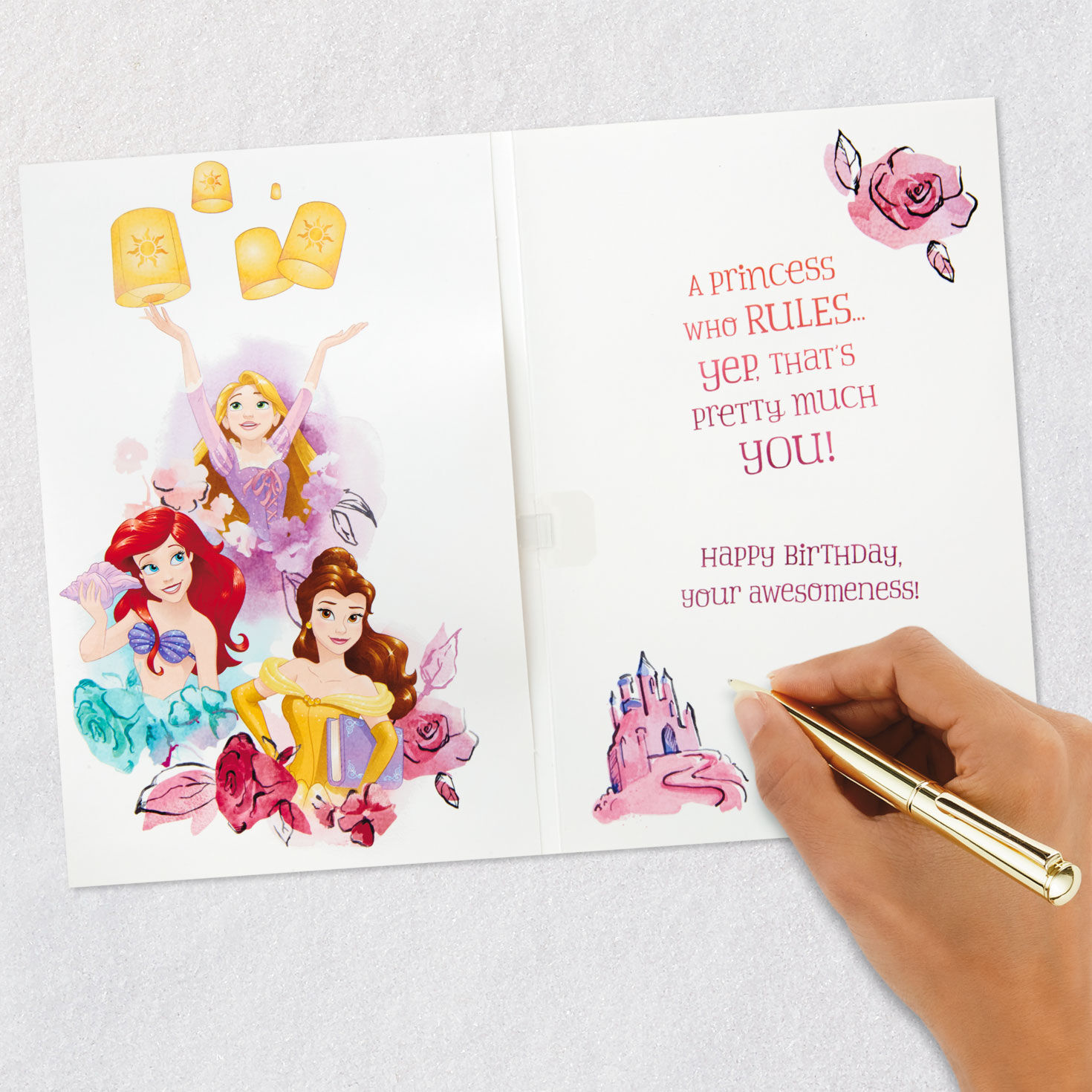 Disney Princesses Musical Birthday Card for Kids Signing card image number 6