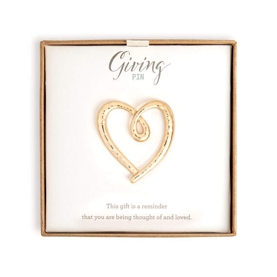 Gold Heart Giving Pin