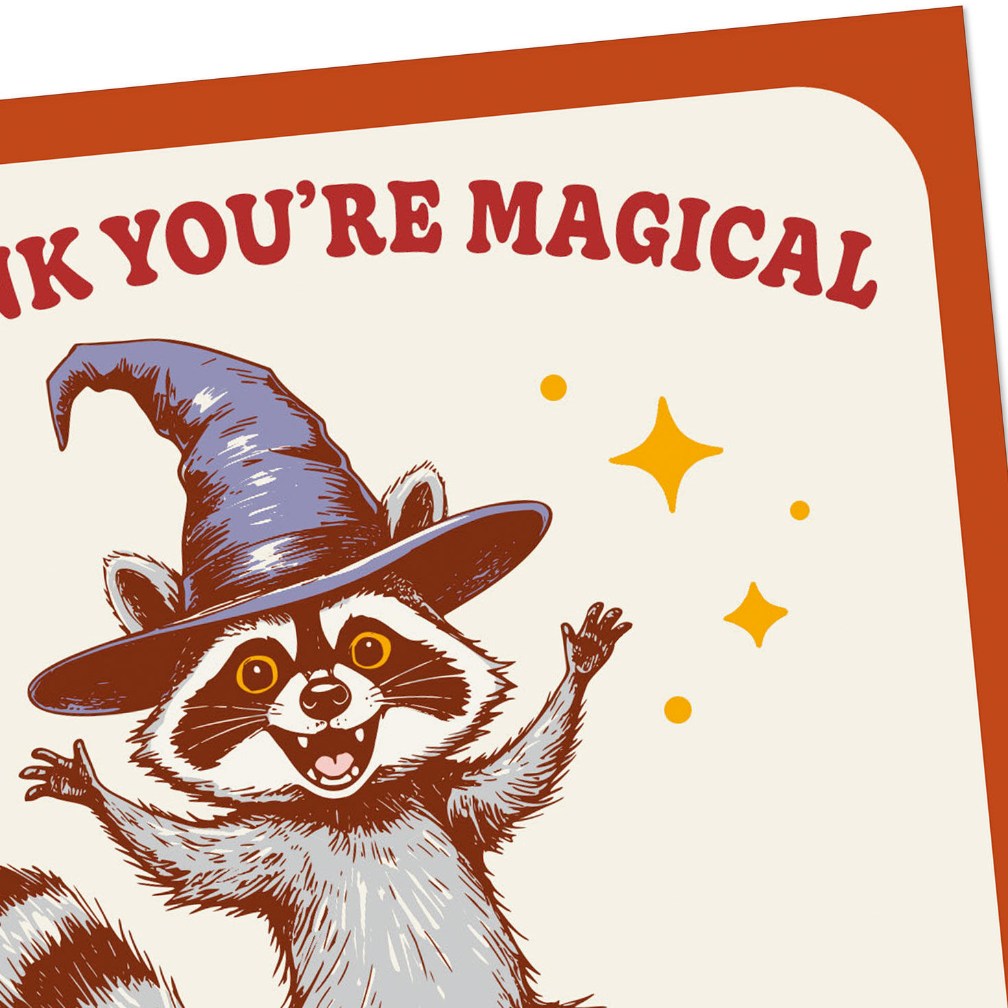 Magical Raccoon Wizard Funny Halloween Card Card Front Detail image number 4