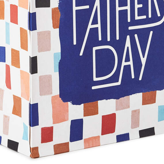 9.6" Colorful Checkerboard Medium Father's Day Gift Bag With Tissue Paper, , large image number 5