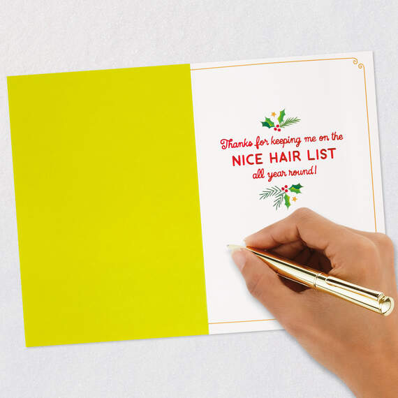 Nice Hair List Christmas Thank-You Card for Hairstylist, , large image number 6