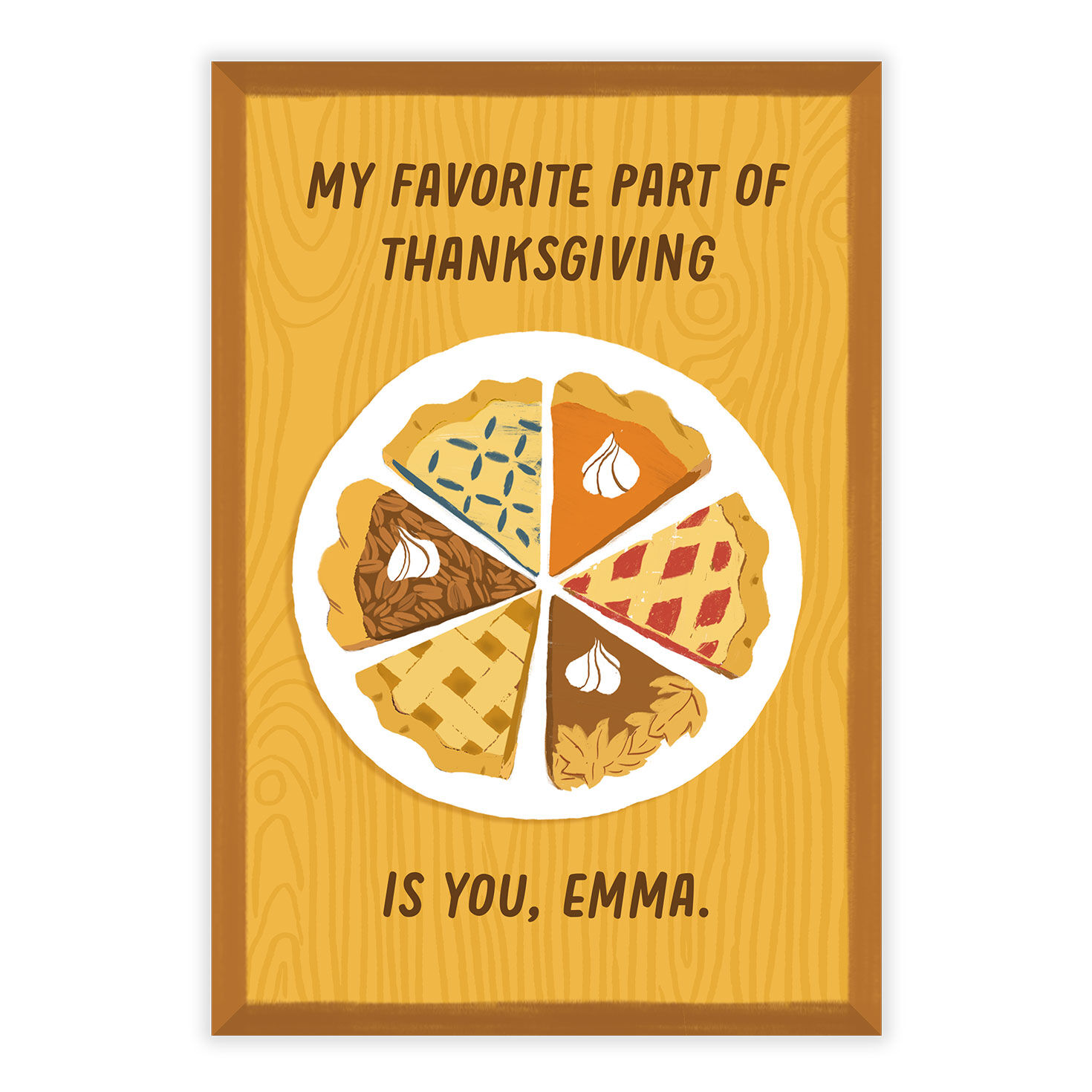 Slices of Pie Personalized Thanksgiving Card  image number 2