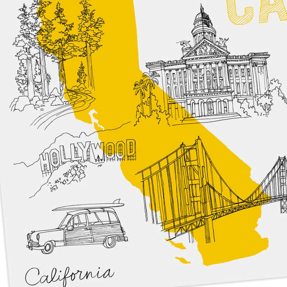 California Sketched Icons Blank Card, , large image number 3