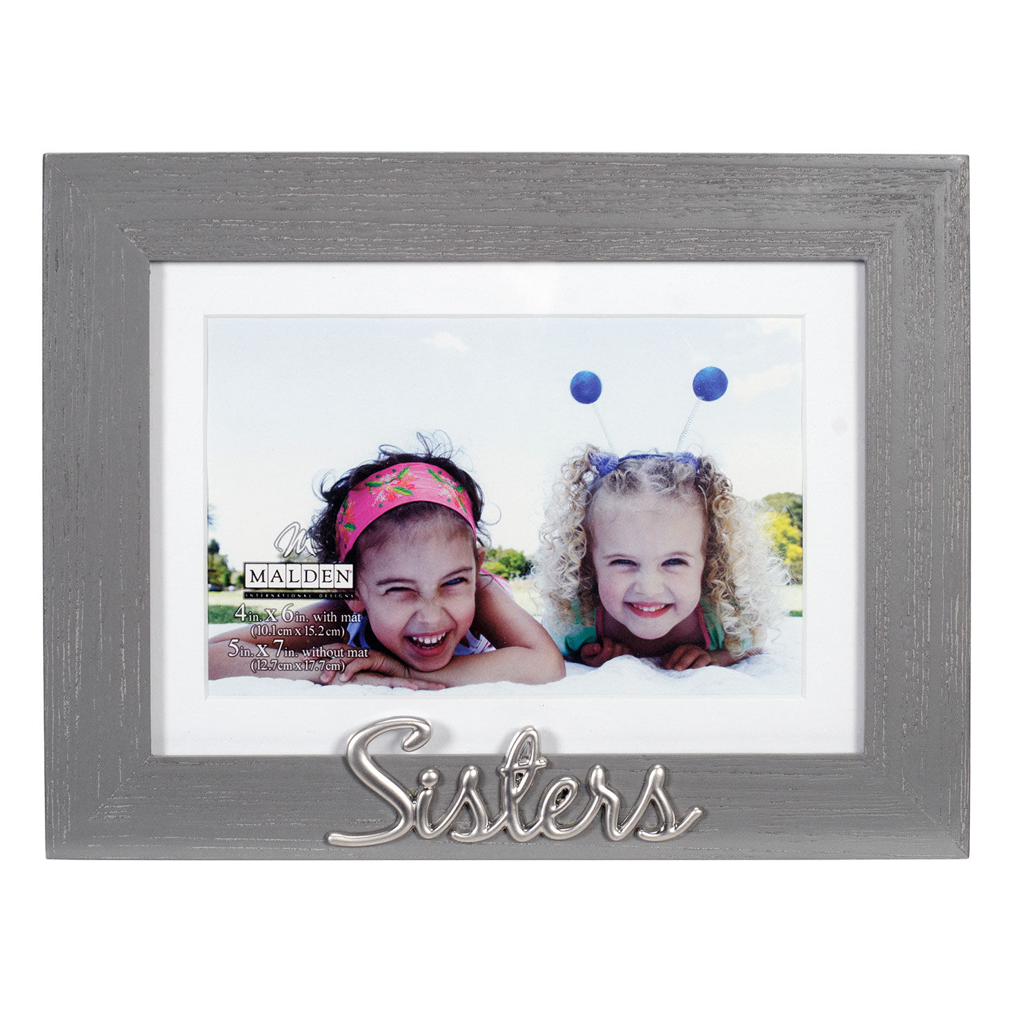 Malden Sisters Gray Distressed Wood Picture Frame, 4x6/5x7