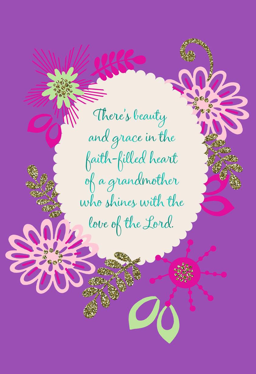 Beauty and Grace Religious Birthday Card for Grandmother