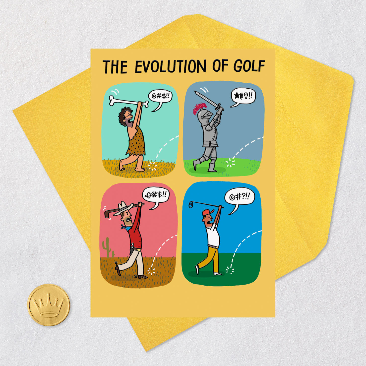 A @#$!!-ing Great Birthday Funny Birthday Card Card Front with Envelope and Gold Seal image number 5